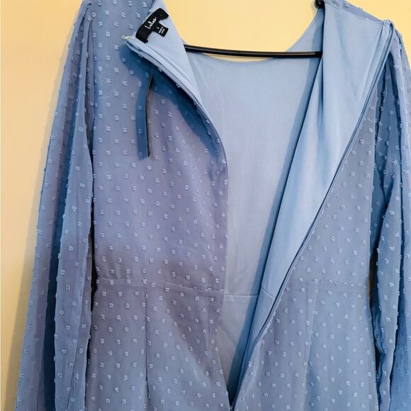 Lulu's Blue Ruched Tiered Sheath Dress - Picture 11 of 12